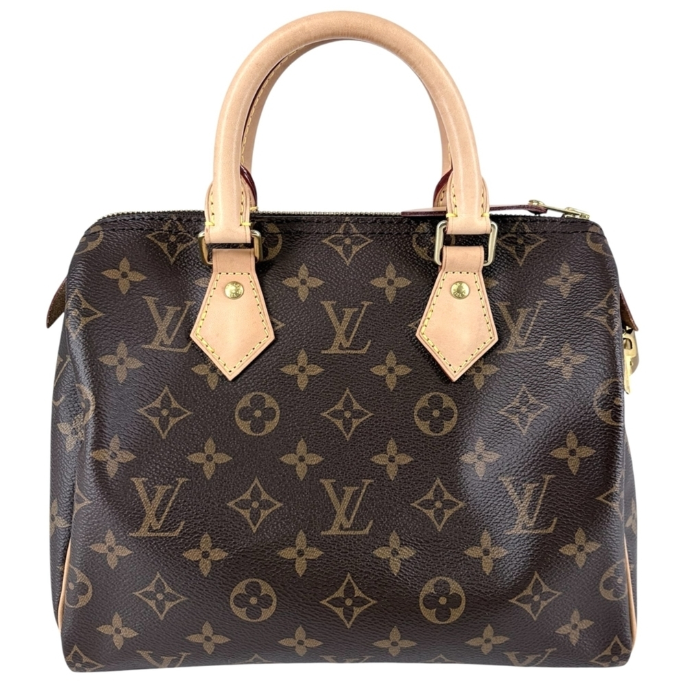 LOUIS VUITTON Authentic Brown Monogram Speedy 25 Boston Bag